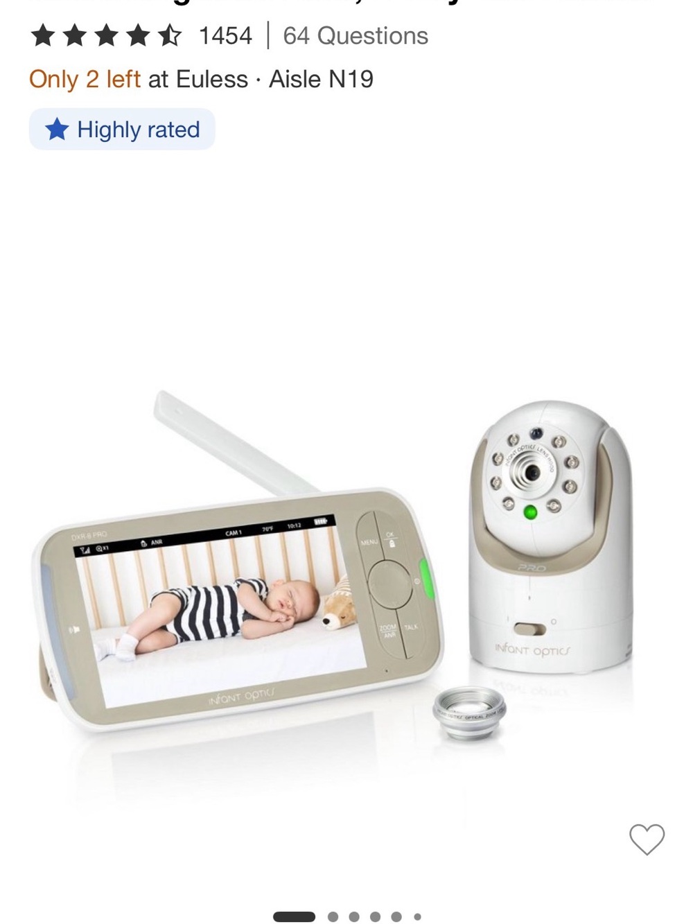Infant Optics White Video Baby Monitor with Color Display